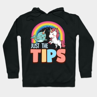 Funny Just The Tips Naughty Narwhal Unicorn Pun Hoodie